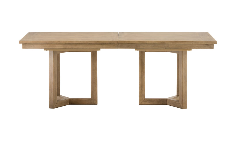 Wooden dining table with a white background
